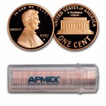 1987-S Lincoln Cent 50-Coin Roll Proof