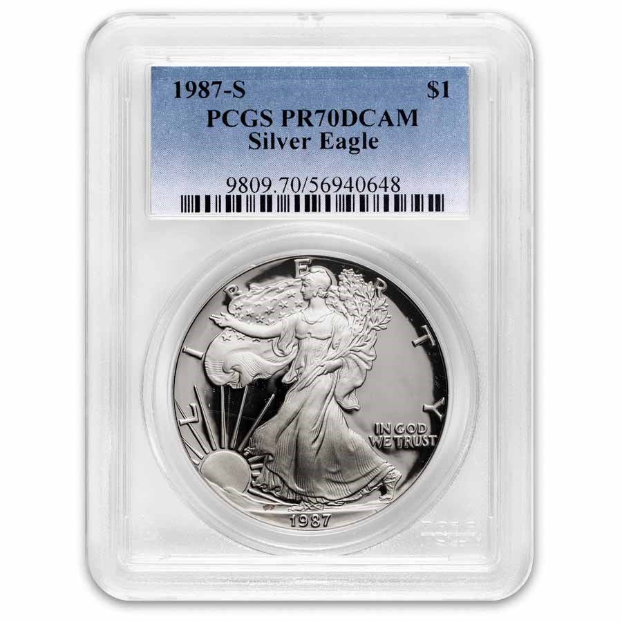 1987-S Proof American Silver Eagle PR-70 PCGS