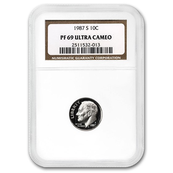 1987-S Roosevelt Dime PF-69 UCAM NGC 1987-S Roosevelt Dime PF-69 UCAM NGC