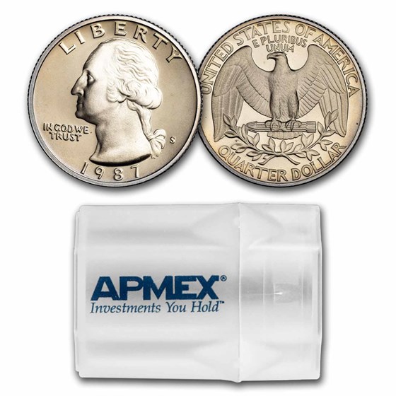 1987-S Washington Quarter 40-Coin Roll Proof 1987-S Washington Quarter 40-Coin Roll Proof
