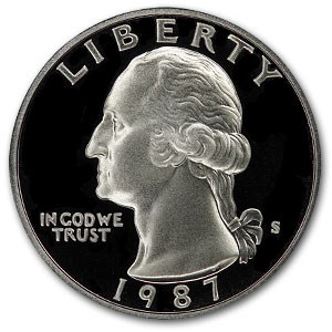 1987-S Washington Quarter Gem Proof 1987-S Washington Quarter Gem Proof
