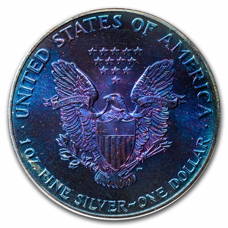 Buy 1987 Silver Eagle MS-68 PCGS (Full Green/Blue/Purple