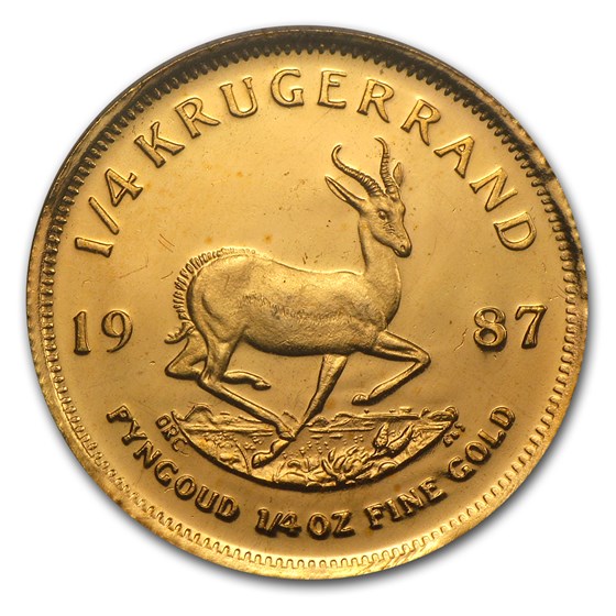 1987 South Africa 1/4 oz Proof Gold Krugerrand (GRC) 1987 South Africa 1/4 oz Proof Gold Krugerrand (GRC)