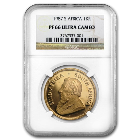 1987 South Africa 1 oz Gold Krugerrand PF-66 NGC 1987 South Africa 1 oz Gold Krugerrand PF-66 NGC