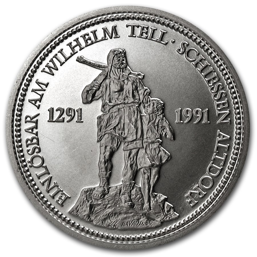 1987 Switzerland 1 oz Platinum Shooting Thaler