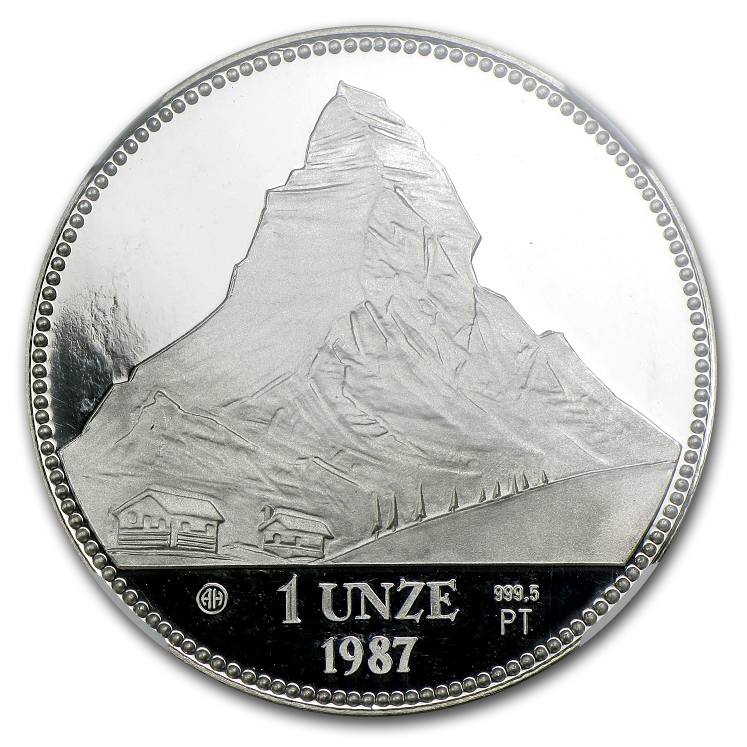 Buy 1987 Switzerland 1 oz Proof Platinum Matterhorn PF-69 NGC | APMEX