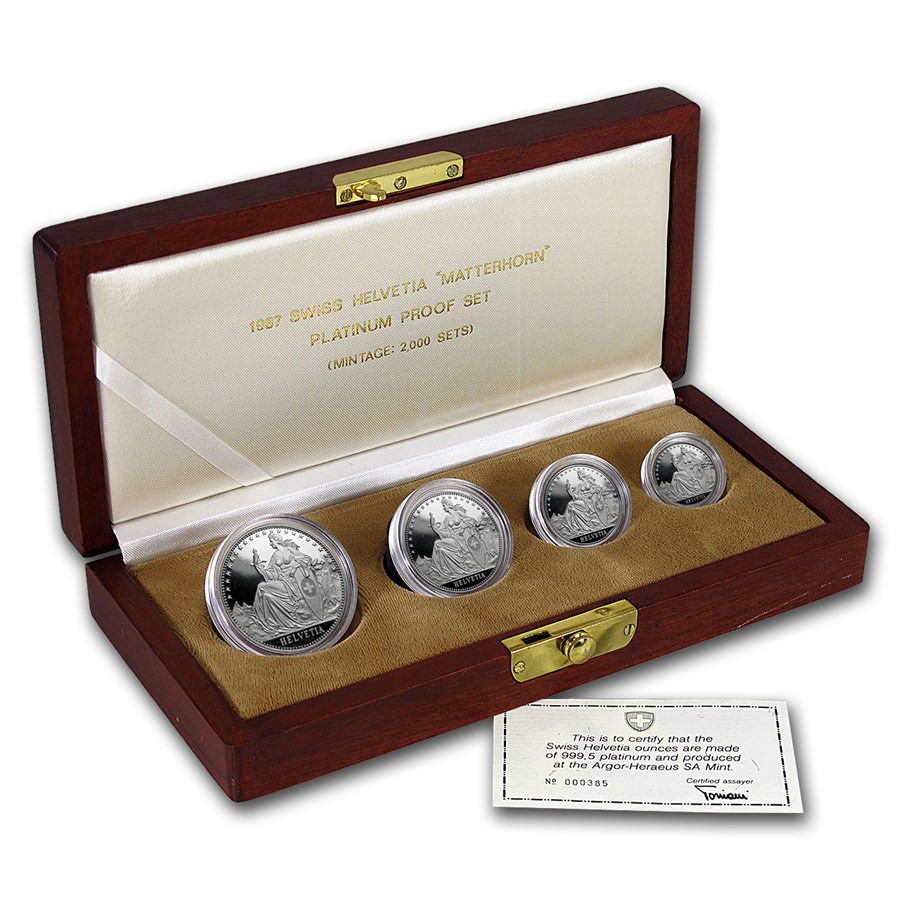 Buy 1987 Switzerland 4-Coin Proof Platinum Matterhorn Set | APMEX