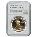 1987-W 1 oz Proof American Gold Eagle PF-70 UCAM NGC