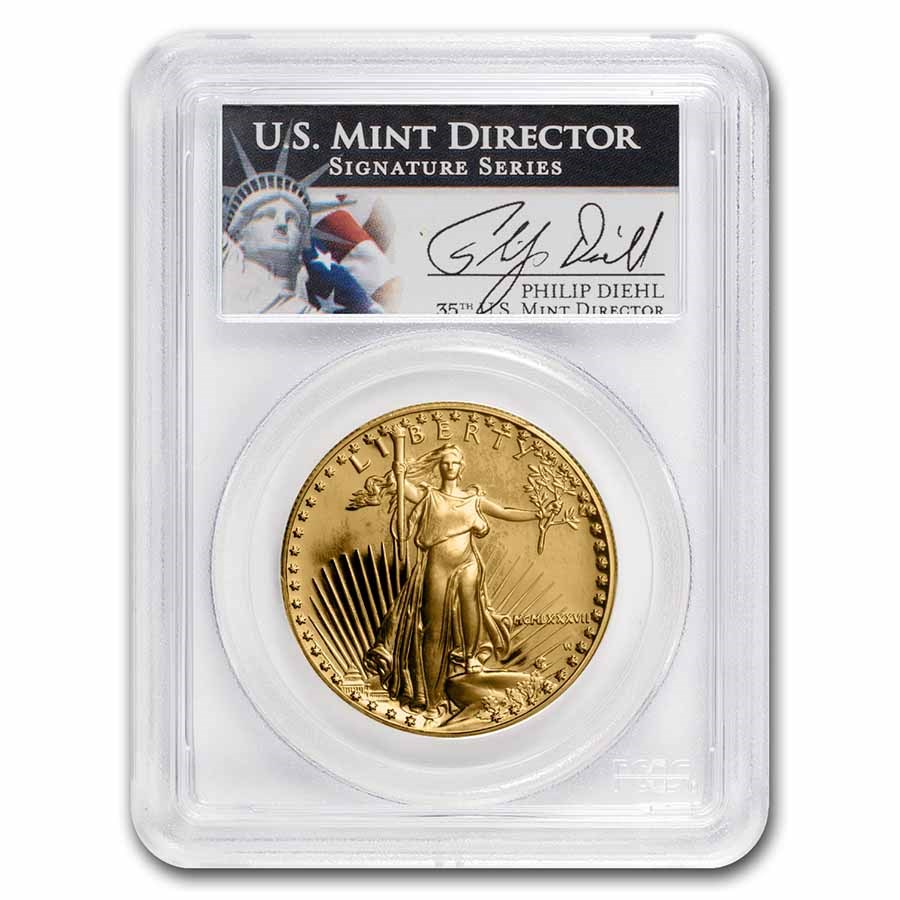 1987-W 1 oz Proof Gold Eagle PR-69 DCAM PCGS (Diehl Signed)