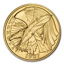 1987-W Gold $5 Commem Constitution BU (Capsule Only)
