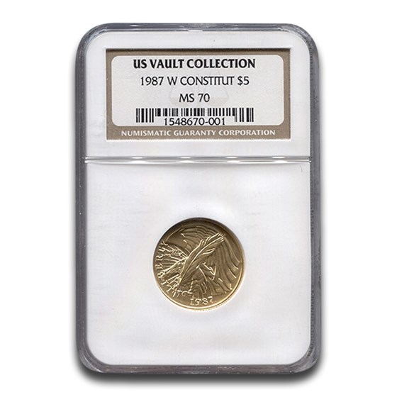 1987-W Gold $5 Commem Constitution MS-70 NGC (US Vault) 1987-W Gold $5 Commem Constitution MS-70 NGC (US Vault)