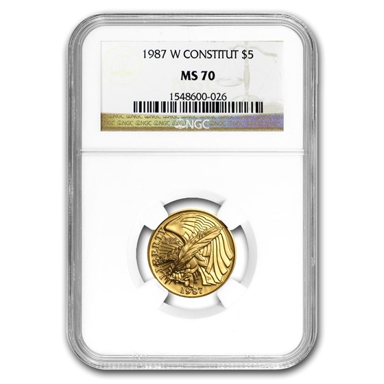 1987-W Gold $5 Commem Constitution MS-70 NGC 1987-W Gold $5 Commem Constitution MS-70 NGC