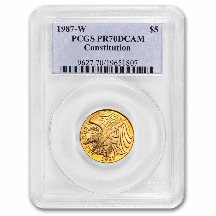 1987-W Gold $5 Commem Constitution PR-70 PCGS