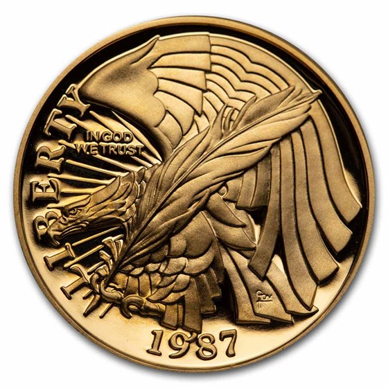1987-W Gold $5 Commem Constitution Proof (w/Box & COA) 1987-W Gold $5 Commem Constitution Proof (w/Box & COA)
