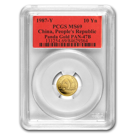 1987-Y China 1/10 oz Gold Panda MS-69 PCGS 1987-Y China 1/10 oz Gold Panda MS-69 PCGS
