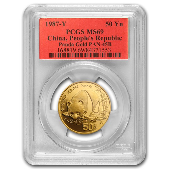 1987-Y China 1/2 oz Gold Panda MS-69 PCGS 1987-Y China 1/2 oz Gold Panda MS-69 PCGS