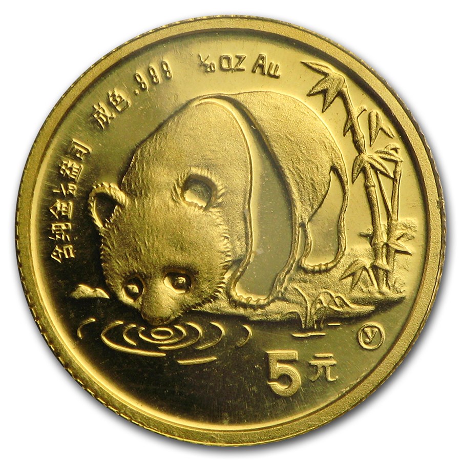 1987-Y China 1/20 oz Gold Panda BU (Sealed)