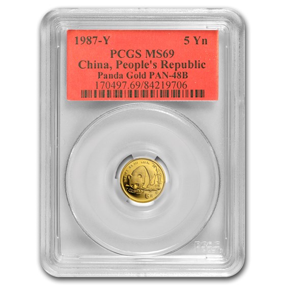 1987-Y China 1/20 oz Gold Panda MS-69 PCGS 1987-Y China 1/20 oz Gold Panda MS-69 PCGS