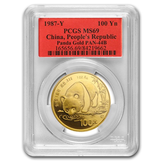 1987-Y China 1 oz Gold Panda MS-69 PCGS 1987-Y China 1 oz Gold Panda MS-69 PCGS