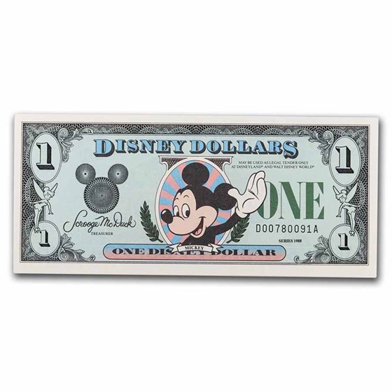 1988 $1.00 (DA) Waving Mickey CU (DIS#9) 1988 $1.00 (DA) Waving Mickey CU (DIS#9)