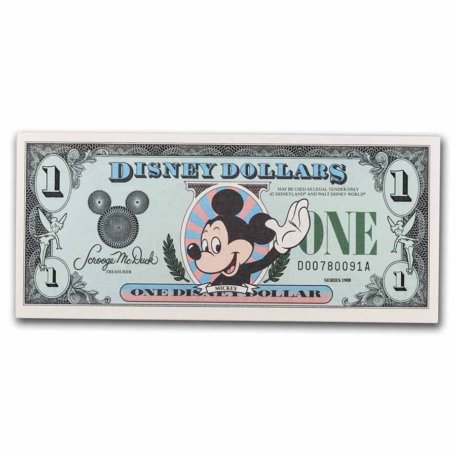 1988 $1.00 (DA) Waving Mickey CU (DIS#9)