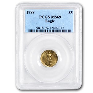 1988 1/10 oz American Gold Eagle MS-69 PCGS 1988 1/10 oz American Gold Eagle MS-69 PCGS