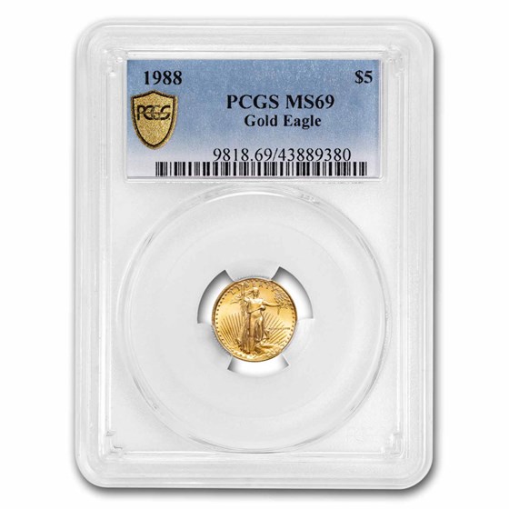 1988 1/10 oz American Gold Eagle MS-69 PCGS 1988 1/10 oz American Gold Eagle MS-69 PCGS