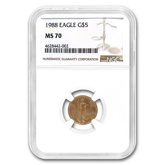1988 1/10 oz American Gold Eagle MS-70 NGC 1988 1/10 oz American Gold Eagle MS-70 NGC