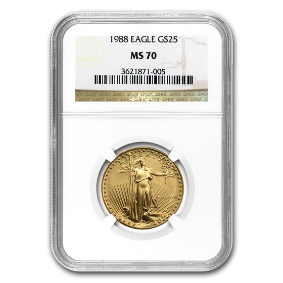 1988 1/2 oz American Gold Eagle MS-70 NGC 1988 1/2 oz American Gold Eagle MS-70 NGC