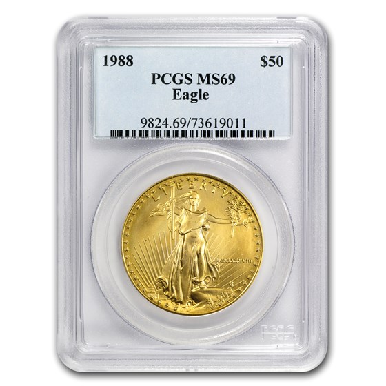 1988 1 oz American Gold Eagle MS-69 PCGS 1988 1 oz American Gold Eagle MS-69 PCGS