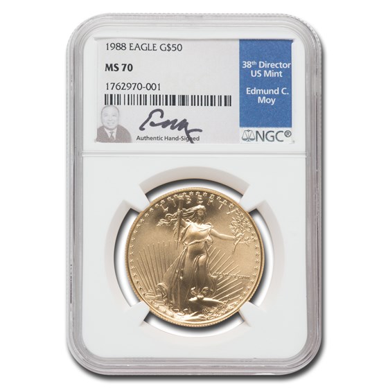 1988 1 oz American Gold Eagle MS-70 NGC (Moy) 1988 1 oz American Gold Eagle MS-70 NGC (Moy)