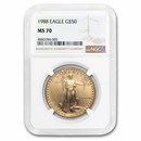 1988 1 oz American Gold Eagle MS-70 NGC