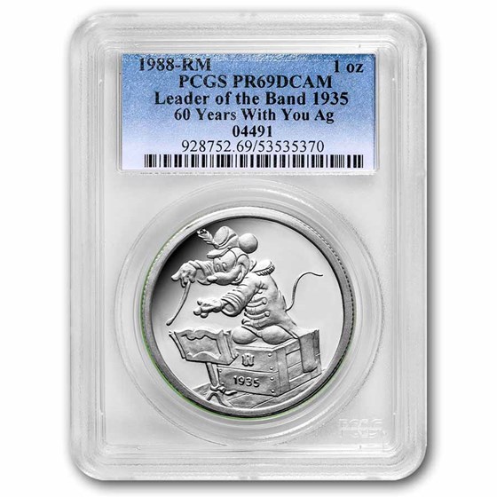 1988 1 oz Silver Disney's Leader of the Band PR-69 PCGS