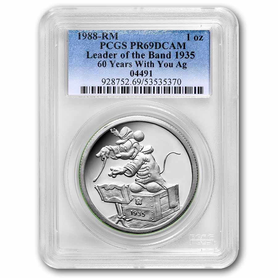 1988 1 oz Silver Disney's Leader of the Band PR-69 PCGS