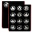 1988-2012 Isle of Man 25-Coin 1 oz Silver Cat Proof Set
