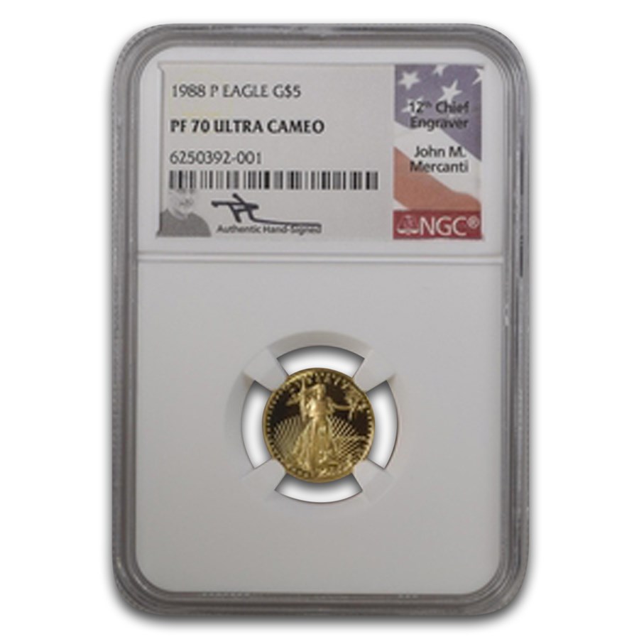 1988 4-Coin Proof American Gold Eagle Set PF-70 NGC (Mercanti)