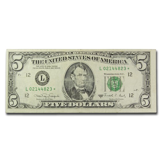 1988-A $5.00 FRN VG-VF (Star Notes, Districts of Our Choice) 1988-A $5.00 FRN VG-VF (Star Notes, Districts of Our Choice)