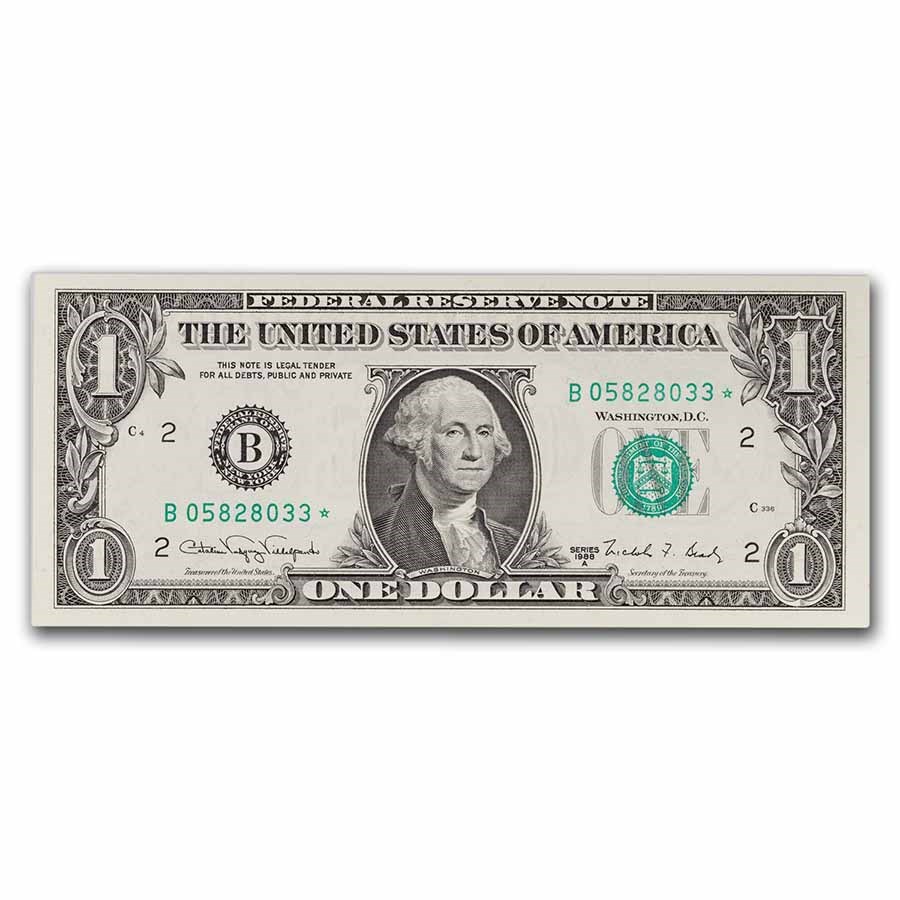 1988-A* (B-New York) $1.00 FRN CU (Fr#1915-B*) Star Note!