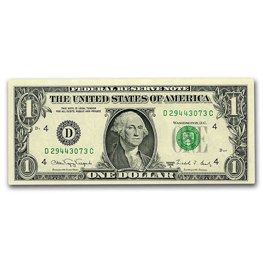1988-A (D-Cleveland) $1.00 FRN CU (Fr#1915-D)