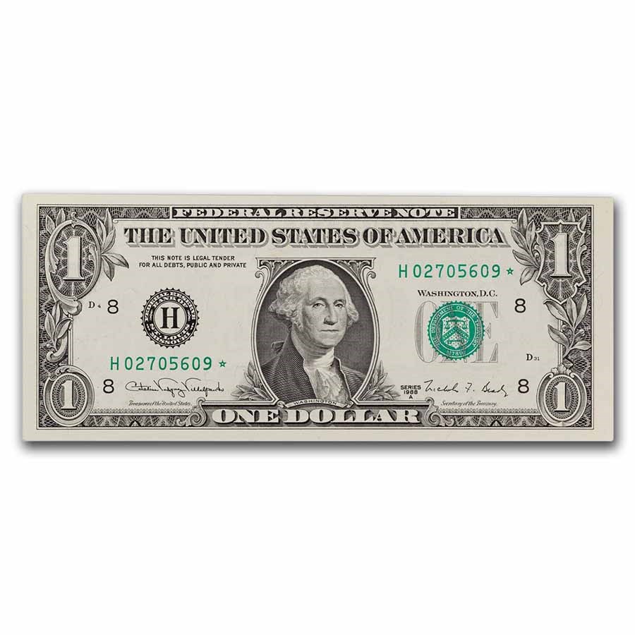 1988-A* (H-St. Louis) $1.00 FRN CU (Fr#1915-H*) Star Note!