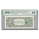 1988-A (J-Kansas City) $1 FRN CU-64 EPQ PMG (Fr#1916-J) Overprint