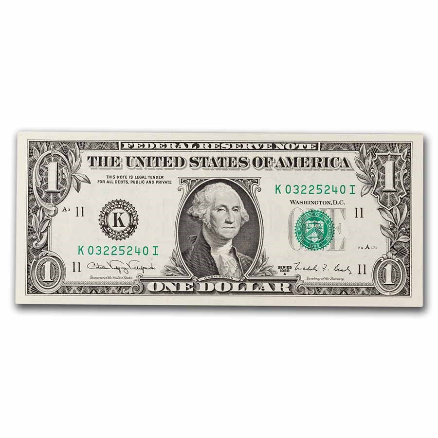 1988-A (K-Dallas) $1 FRN CU (Fr#1916-K)