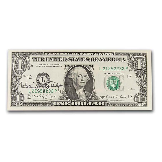 1988-A (L-San Francisco) $1 FRN CCU (Fr#1915-L) Autograph 1988-A (L-San Francisco) $1 FRN CCU (Fr#1915-L) Autograph