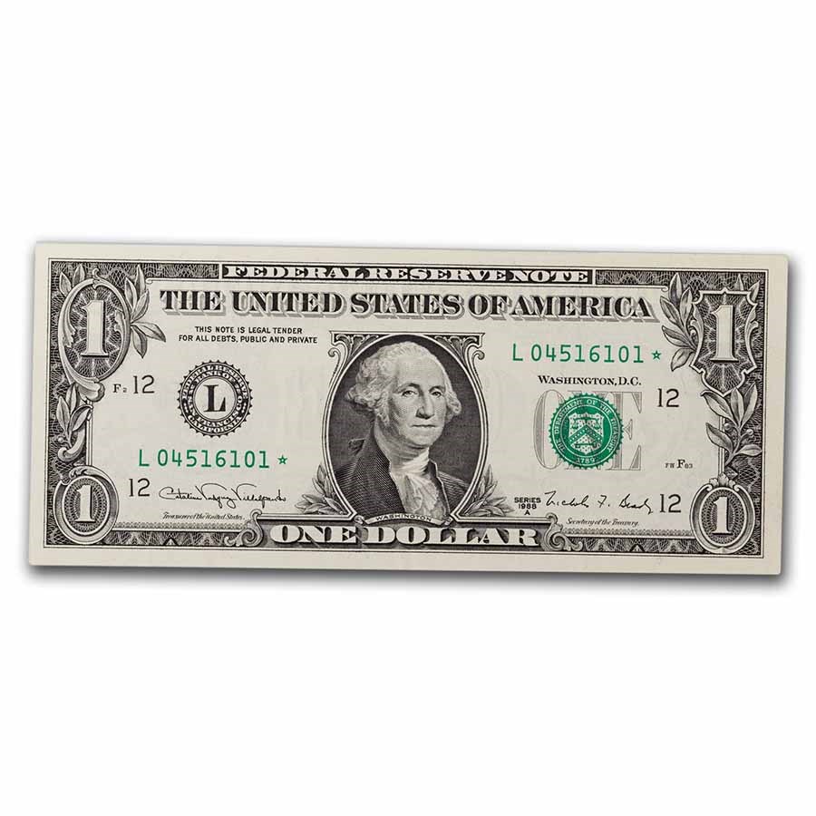 1988-A* (L-San Francisco) $1 FRN CU (Fr#1916-L*) Star Note!