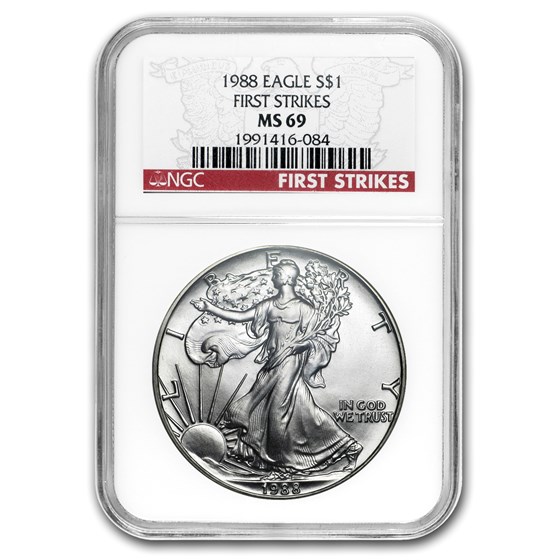 1988 American Silver Eagle MS-69 NGC (First Strikes) 1988 American Silver Eagle MS-69 NGC (First Strikes)
