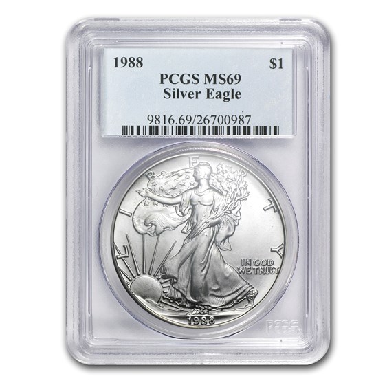 1988 American Silver Eagle MS-69 PCGS 1988 American Silver Eagle MS-69 PCGS