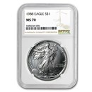 1988 American Silver Eagle MS-70 NGC