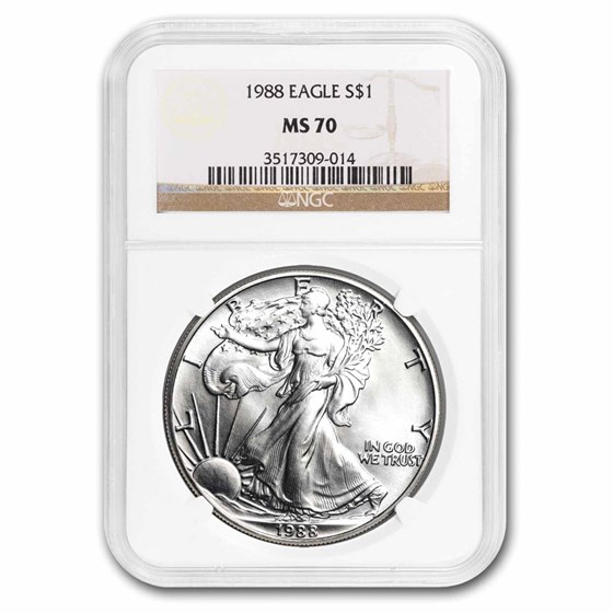 1988 American Silver Eagle MS-70 NGC 1988 American Silver Eagle MS-70 NGC