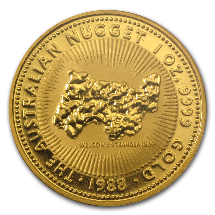 1988 Australia 1 oz Gold Nugget BU
