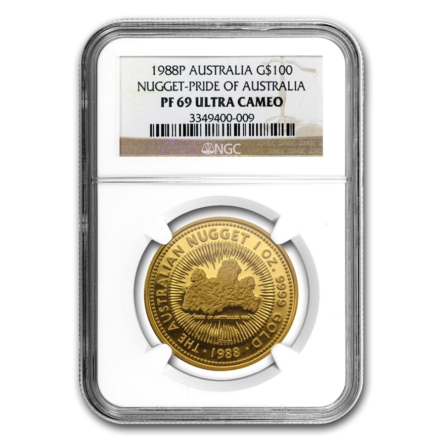 1988 Australia 1 oz Gold Nugget PF-69 NGC
